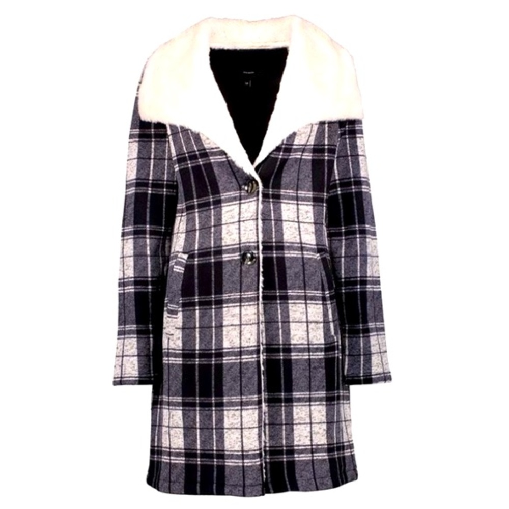 Steve Madden Plaid Faux Fur Coat! Size 1X! NWT!